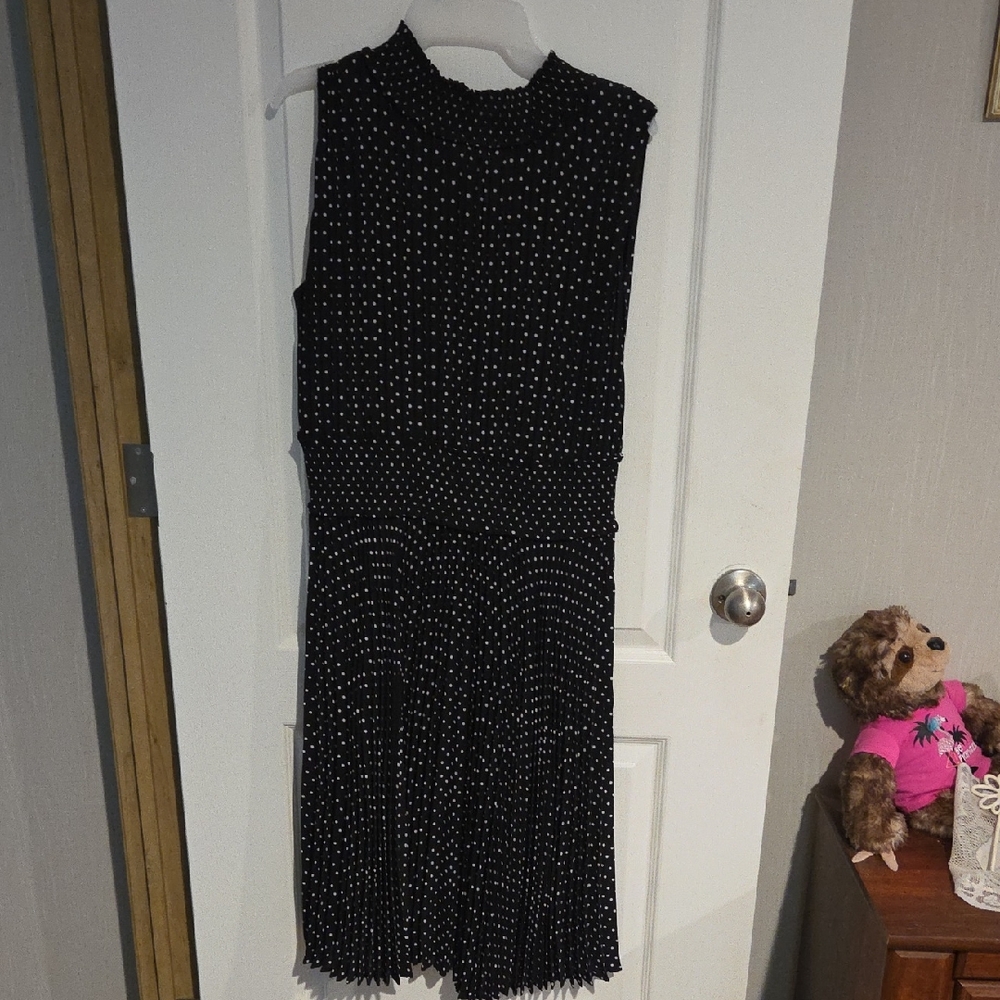 Nanette Lepore Black Dress with White Polka Dot Detail